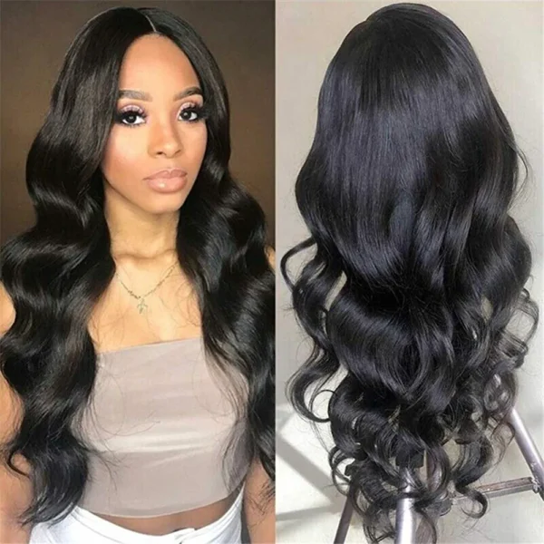 MDL Hair 28 inch 4x4 Lace Front Body Wave Human Hair Wigs Brazilian Virgin Hair 4x4 Lace Closure Wig 130% Density Pre Plucked Hairline Human Hair Lace Front Wigs With Baby Hair - Image 4