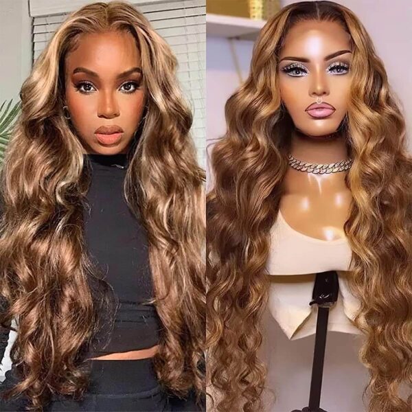 MDL Hair 28 inch 4x4 Lace Front Body Wave Human Hair Wigs Brazilian Virgin Hair 4x4 Lace Closure Wig 130% Density Pre Plucked Hairline Human Hair Lace Front Wigs With Baby Hair