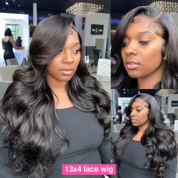 Maxine 32 inch Lace Front Wig Human Hair Wigs for Black Women Body Wave 13x4 HD Lace Frontal Wig 180% Density Brazilian Body Wave Virgin Hair Lace Frontal Wigs Pre Plucked with Baby Hair - Image 4