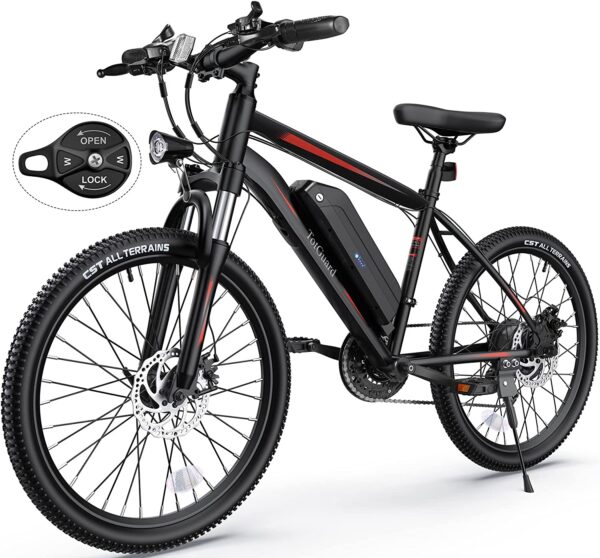 TotGuard Electric Bike, Electric Bike for Adults, 26" Ebike 350W Adult Electric Bicycles, 19.8MPH Electric Mountain Bike, 36V 10.4Ah Battery, Suspension Fork, Shimano 21 Speed Gears