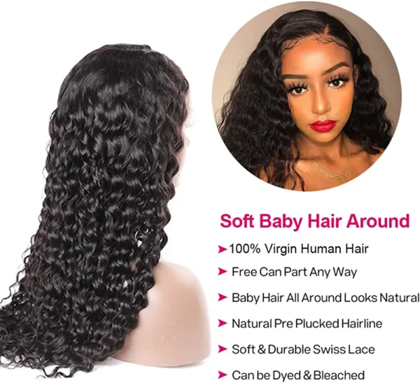 aliluner 36 inch Lace Front Wig Human Hair Straight 13X4 HD Lace Frontal Wigs Human Hair Pre Plucked with Baby Hair 180% Density Glueless Wigs for Black Women Human Hair Natural Color - Image 2