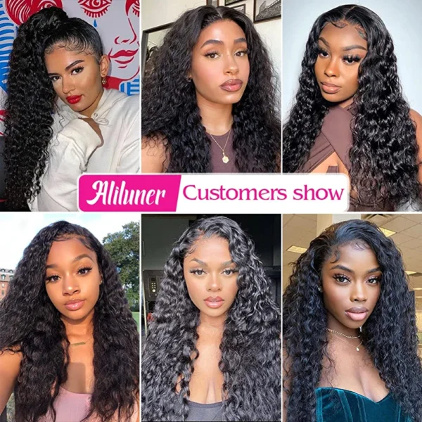 aliluner 36 inch Lace Front Wig Human Hair Straight 13X4 HD Lace Frontal Wigs Human Hair Pre Plucked with Baby Hair 180% Density Glueless Wigs for Black Women Human Hair Natural Color - Image 5