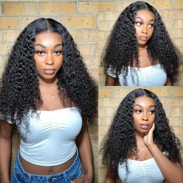 ISEE Hair 22 Inch Water Wave V Part Wig Human Hair No Leave Out Brazilian Glueless Curly Wave Upgrade U Part V Part Wigs for Black Women Human Hair 180% Density Natural Color - Image 2