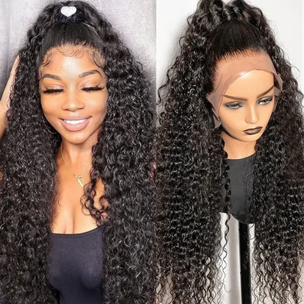 Glueless Water Wave Lace Front Wigs Human Hair Pre Plucked Baby Hair 180 % Density 13x4 HD Transparent Water Wave Frontal Wigs for Black Women Brazilian Virgin Human Hair Water Wave Wigs 26 Inch - Image 5