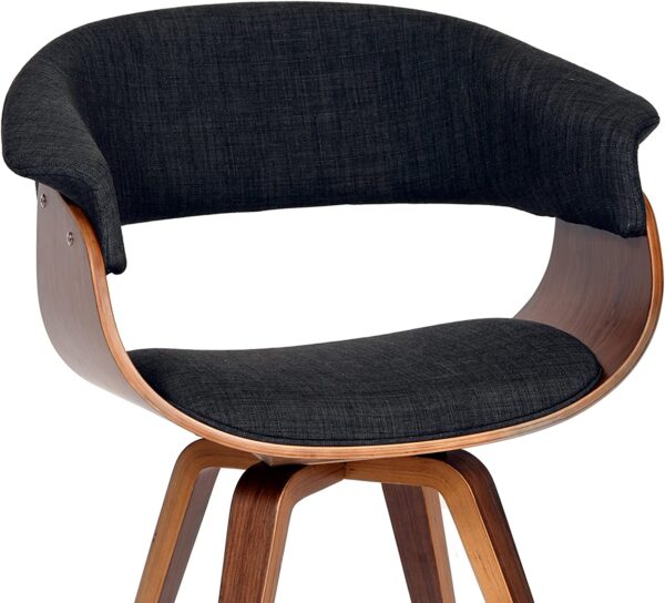 Armen Living Summer Chair in Charcoal Fabric and Walnut Wood Finish, 31" x 25" x 22" - Image 3