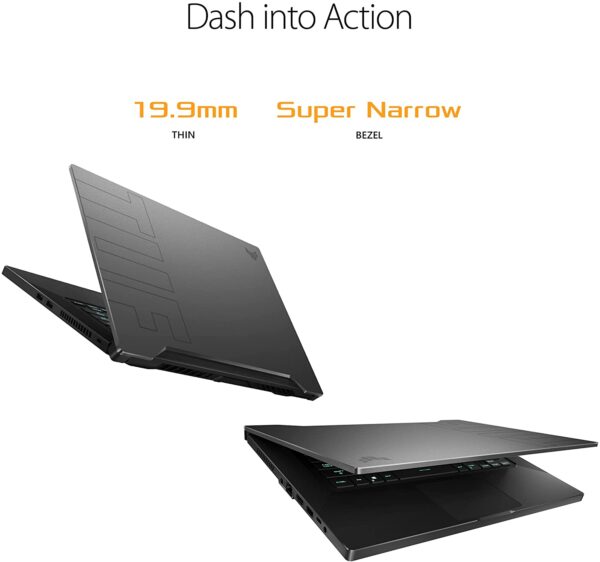 ASUS TUF Dash 15 (2021) Ultra Slim Gaming Laptop, 15.6” 144Hz FHD, GeForce RTX 3050 Ti, Intel Core i7-11370H, 8GB DDR4, 512GB PCIe NVMe SSD, Wi-Fi 6, Windows 10, Eclipse Grey Color, TUF516PE-AB73 - Image 6