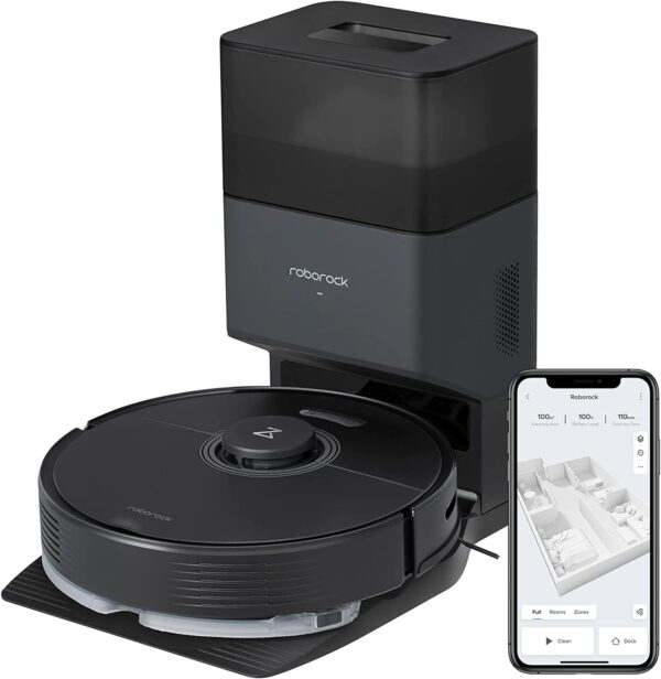 roborock Q7 Max+ Robot Vacuum and Mop with Auto-Empty Dock Pure, Hands-Free Cleaning for up to 7 Weeks, APP-Controlled Mopping, 4200Pa Suction, No-Mop&No-Go Zones, 180mins Runtime, Works with Alexa