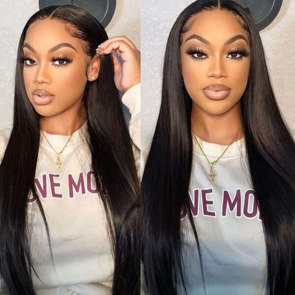 ITODAY 30 Inch Straight Long Lace Front Wigs Human Hair Pre Plucked with Baby Hair Glueless 150% Density 13x4 HD Lace Frontal Human Hair Wigs for Black Women Natural Hairline (30 Inch, 13×4 Straight Wig) - Image 3