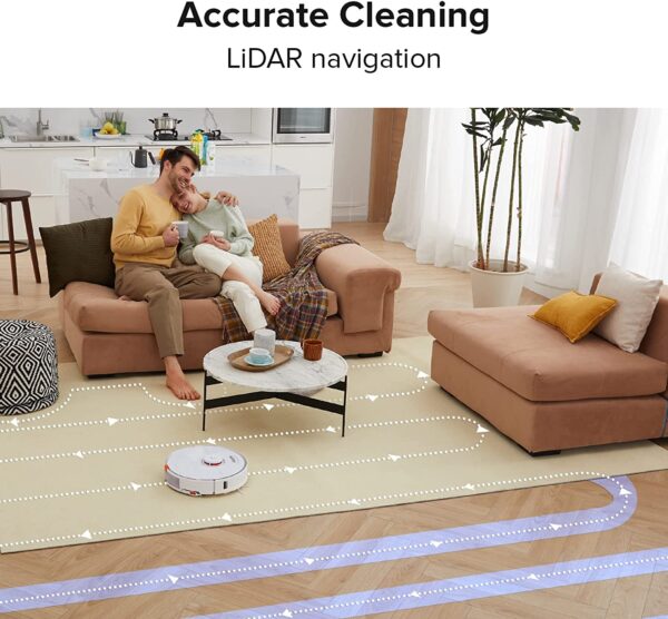 roborock S7 Robot Vacuum and Mop, 2500PA Suction & Sonic Mopping, Robotic Vacuum Cleaner with Multi-Level Mapping, Works with Alexa, Mop Floors and Vacuum Carpets in One Clean, Perfect for Pet Hair - Image 6