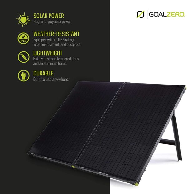 Goal Zero Boulder 200 Briefcase, 200-Watt Monocrystalline Solar Panel with Kickstand, Portable Solar Panel for Camping and Tailgating, Emergency Solar Power - Image 3