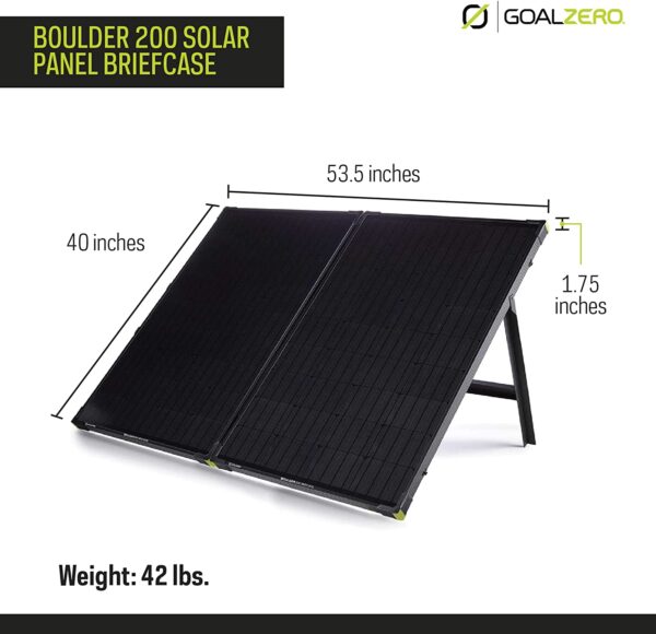 Goal Zero Boulder 200 Briefcase, 200-Watt Monocrystalline Solar Panel with Kickstand, Portable Solar Panel for Camping and Tailgating, Emergency Solar Power - Image 5