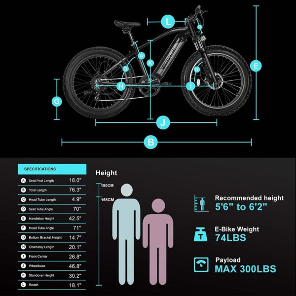 ANCHEER Ebike Elektrofahrrad/E-Mountainbike, 26″/27.5″ Pedelec mit 36V/48V-8Ah/10Ah für Herren und Damen/12.5Ah Lithium-Batterie und Shimano 21-Gang - Image 2