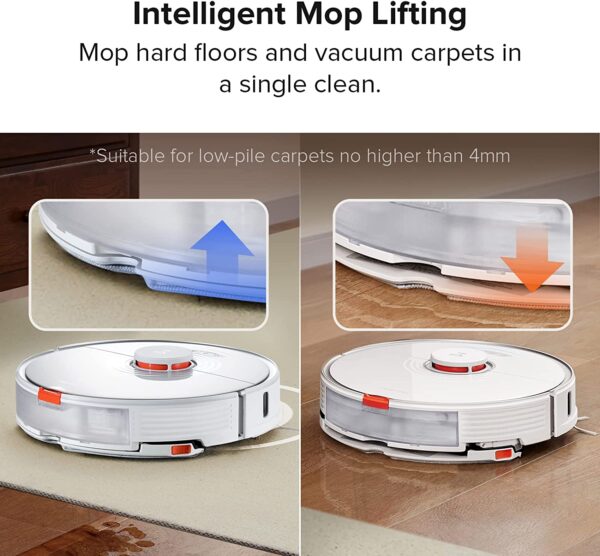 roborock S7 Robot Vacuum and Mop, 2500PA Suction & Sonic Mopping, Robotic Vacuum Cleaner with Multi-Level Mapping, Works with Alexa, Mop Floors and Vacuum Carpets in One Clean, Perfect for Pet Hair - Image 5