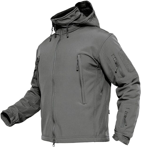 Men's Tactical Jacket Winter Snow Ski Jacket Water Resistant Softshell Fleece Lined Winter Coats Multi-Pockets