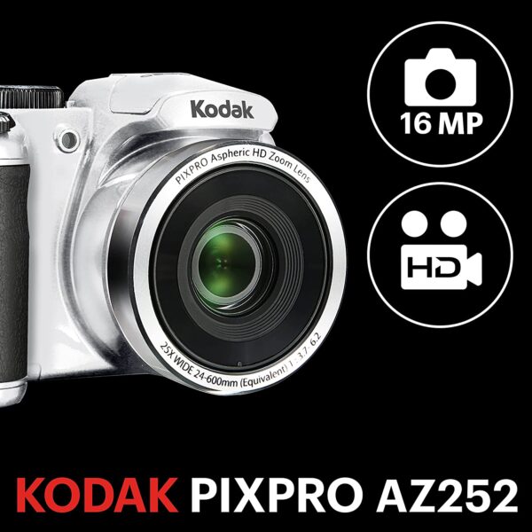 Kodak PIXPRO Astro Zoom AZ252-WH 16MP Digital Camera with 25X Optical Zoom and 3" LCD (White) - Image 3