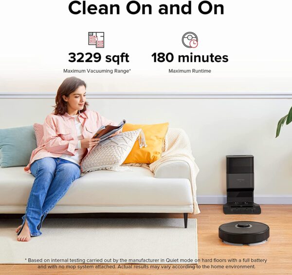 roborock Q7 Max+ Robot Vacuum and Mop with Auto-Empty Dock Pure, Hands-Free Cleaning for up to 7 Weeks, APP-Controlled Mopping, 4200Pa Suction, No-Mop&No-Go Zones, 180mins Runtime, Works with Alexa - Image 3