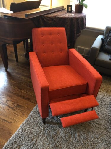 GDFStudio Mason Mid-Century Modern Tuft Back Recliner (Qty of 1, Fabric/Red). photo review