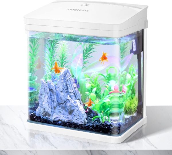 Nobleza Nano Fish Tank Aquarium with LED Lights & Filter System, Tropical Aquariums,