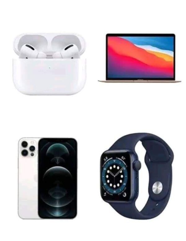 Apple iPhone,   Apple laptop, watch, headphones