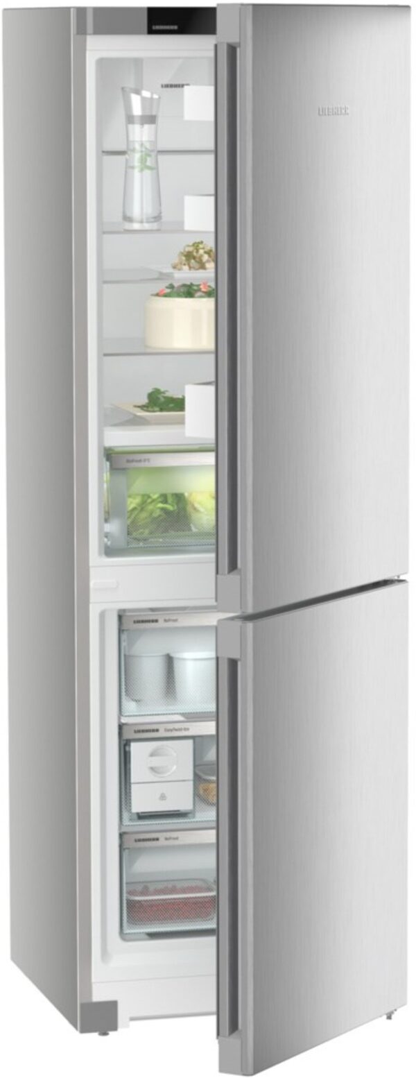 185cm Tall, 60cm Wide Frost Free Fridge Freezer In Silver - Image 5