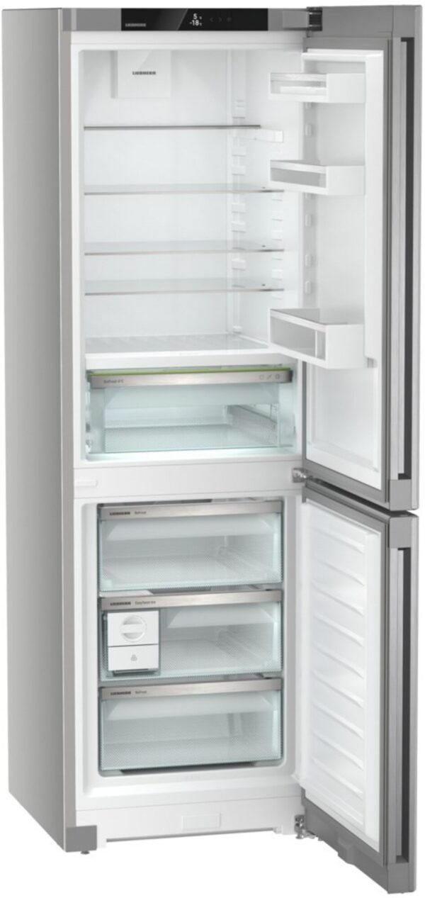 185cm Tall, 60cm Wide Frost Free Fridge Freezer In Silver - Image 2