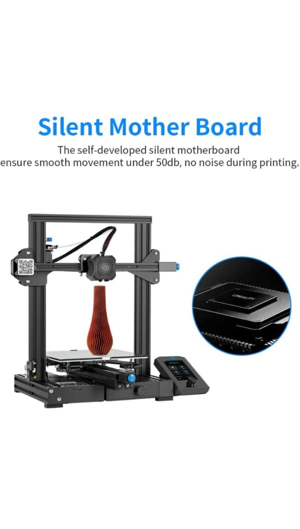 Official Creality Ender 3 V2 Upgraded 3D Printer with Silent Motherboard Branded Power Supply Carborundum Glass Platform Resume Printing Function, DIY FDM 3D Printers Build Size 8.66x8.66x9.84 inch - Image 2