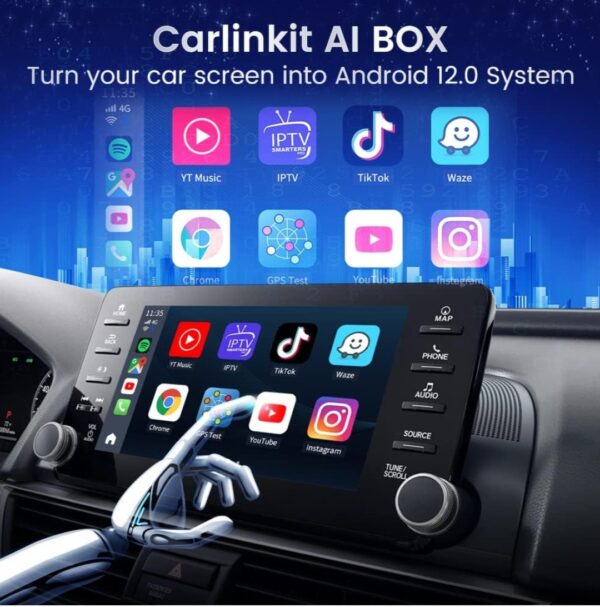 Carlinkit CarPlay Ai Box Android 13.0, 8+128G, Snapdragon 6125, 8-core, Plug & Play, for All OEM Factory Wired CarPlay Cars. - Image 3