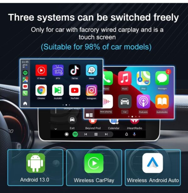 CarlinKit CarPlay Ai Box Max 2023,Android 13.0 Ai Box,Wireless Carplay&Android Auto,8 core,8+128G,4G Cellular,Built-in Google Play,Netflix,YouTube,GPS,Easy Setup for Wired CarPlay&Touch Screen Car - Image 4