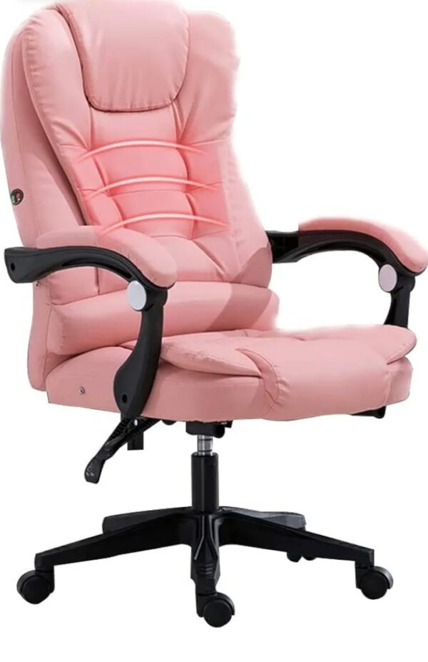 Ergonomic Gaming Chair Double Padded High Back PU Leather Gaming Desk Chair Load Capacity 150kg (Color : Pink)