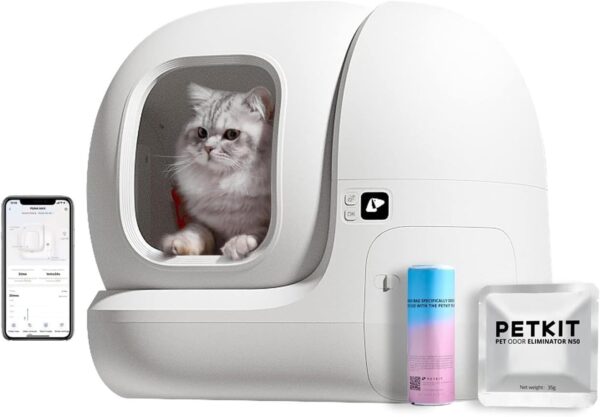 PETKIT PuraMax Self Cleaning Cat Litter Box, Automatic App Control Smart Litter Box with 76L X-Large Space, xSecure Integrated Safety Protection, with N50 Odor Eliminator