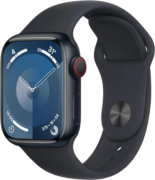 Apple Watch Series 9 GPS + Cellular 41mm Midnight Aluminum Case with Midnight Sport Band - S/M