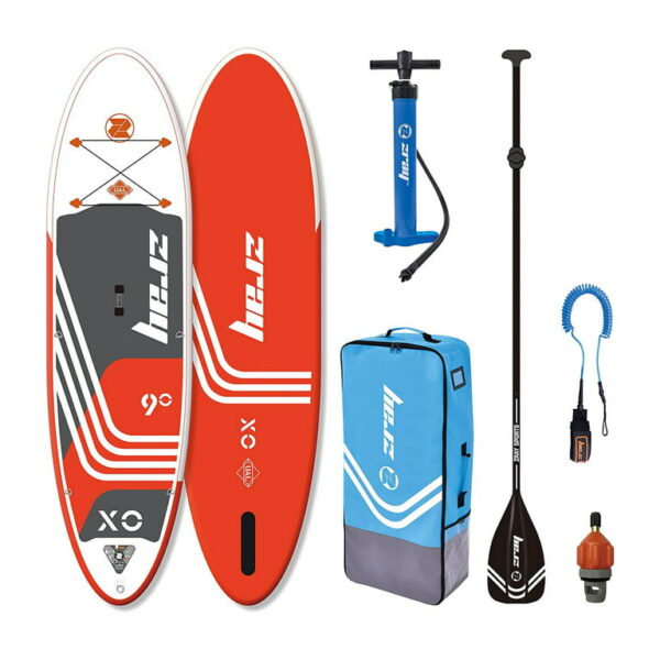 Zray 9' X-Rider Youngr X0 Inflatable SUP Paddle Board Kit, Red/White