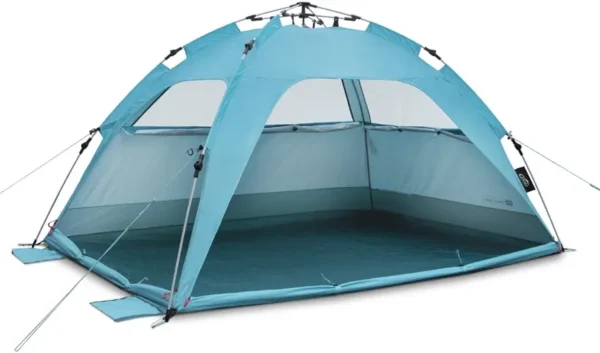 Qeedo Quick Palm Beach Tent UV Protection (UV80 in accordance with UV Standard 801), Quick Set Up (Quick-Up System) - Blue