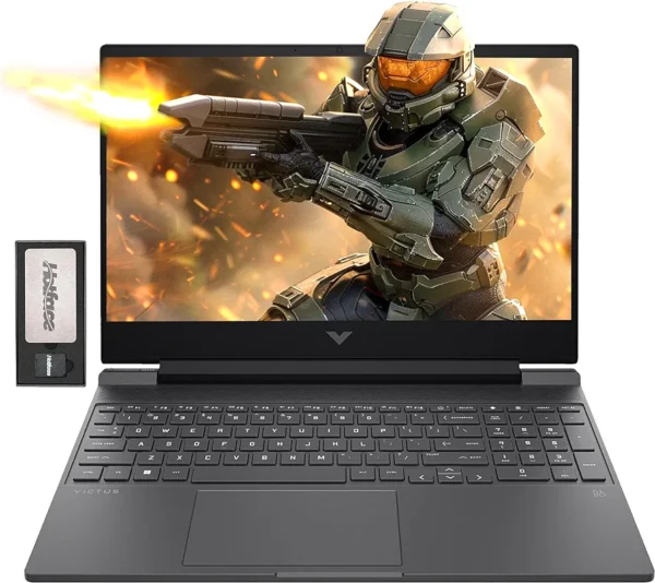 HP Victus 15 Gaming Laptop, 15.6" FHD 144Hz Display, AMD Ryzen 5 7535HS, 64GB DDR5, 4TB SSD, NVIDIA GeForce RTX 2050, Full-Size Keyboard, HD Webcam, Win 11 Pro, Gray, 128GB Docking Station Set