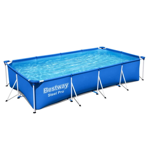 Bestway Steel Pro 13 Foot x 32 Inch Rectangular Above Ground Pool, Blue