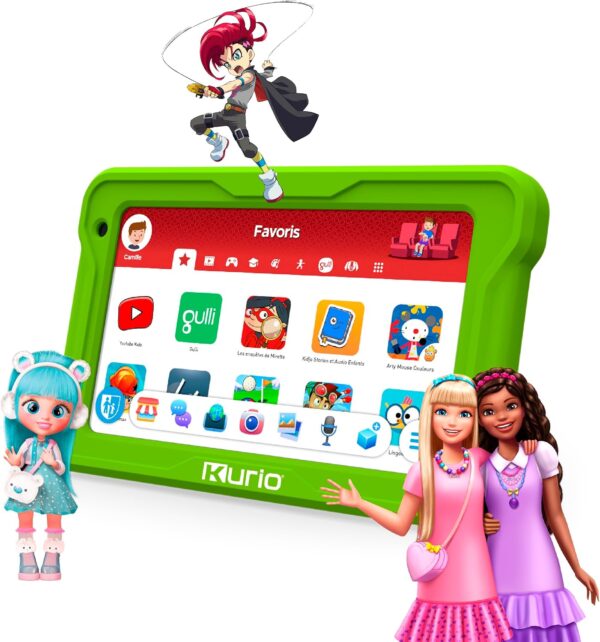 KURIO - Gulli 32GB Kids Tablet 7 Inch - Android 13 - Customizable Parental Controls & Secure Browser - Gulli Hero Videos + 100 Apps & Pre-Loaded Educational Games