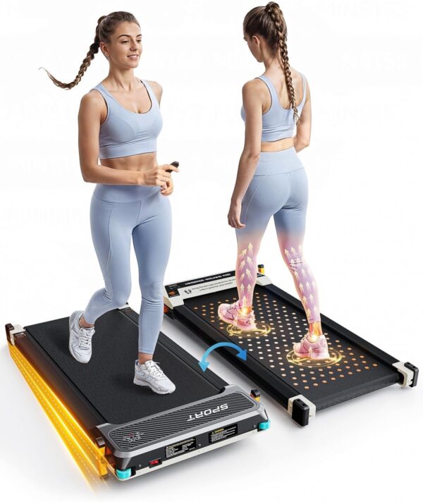 Versatile Walking Pad Treadmill with Foot Massage-Dual-Sided Under Desk Treadmill with Incline, Experience Dual Functionality,One Side for Intense Workouts,The Other for Relaxing Foot Massage